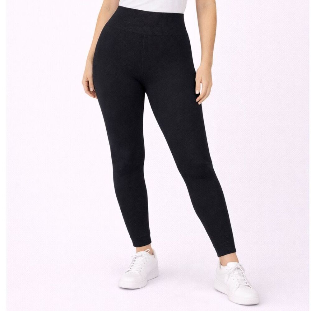 Zyia Active Leggings Women’s Size XL Black Ribbed Skinny Leg